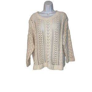 A Beautiful Soul NWT Off White Cable Knit Sweater Sz 14